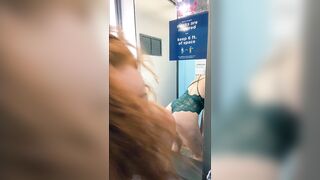 Redhead MILF Masturbates in old Navy Change Room